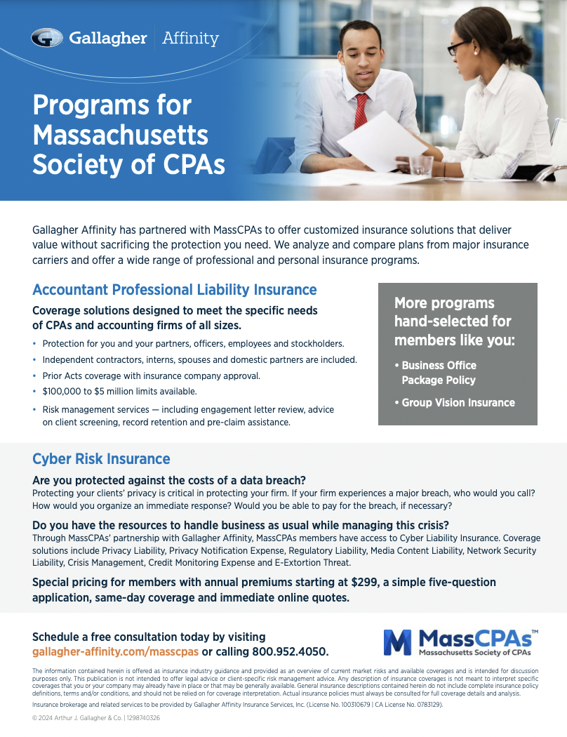 Programs for Massachusetts Society of CPAs